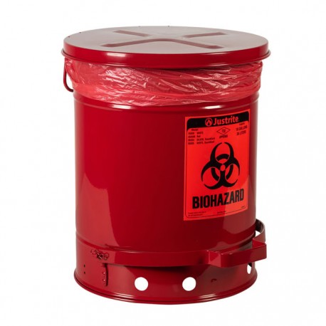 Pojemnik na odpady biologiczne Justrite Biohazard, 38 l.