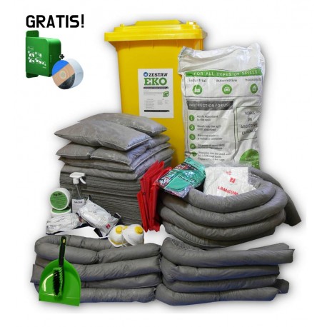 Zestaw ratunkowy uniwersalny EKO U240, chłonność 220 l z dyspenserem z bandażem gratis!