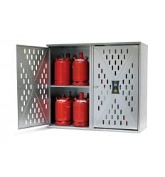 Szafa asecos na 20 butli gazowych po 11 kg lub 9 butli po 33 kg, drzwi 2-skrzydłowe, cynkowana