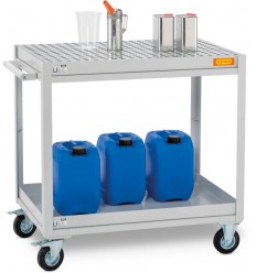 Wózek warsztatowy z tacą wychwytową