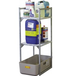 Regał z kratownicami na małe pojemniki typ 120 z wanną wychwytową