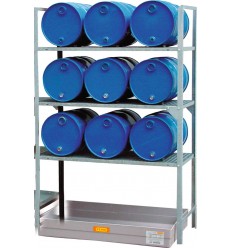 Regał na beczki i małe pojemniki typ 540 z wanną wychwytową