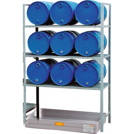 Regał na beczki i małe pojemniki typ 540 z wanną wychwytową