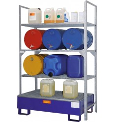 Regał na beczki i małe pojemniki typ 540 z wanną wychwytową