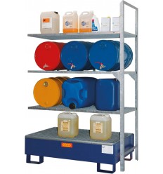 Regał na beczki i małe pojemniki typ 540 z wanną wychwytową