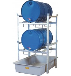 Regał na beczki typ 400 z 2 wspornikami na beczki o pojemności 1 x 200 l lub 2 x 60 l