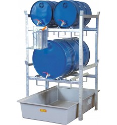 Regał na beczki typ 400 z 2 wspornikami na beczki o pojemności 1 x 200 l lub 2 x 60 l