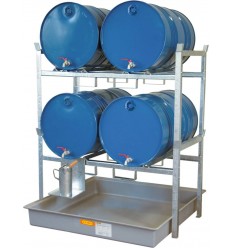 Regał na beczki typ 800 z podporami na 4 beczki 200 l