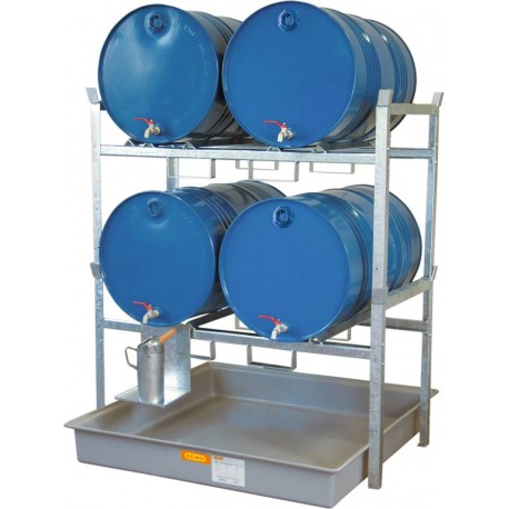 Regał na beczki typ 800 z podporami na 4 beczki 200 l