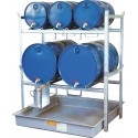 Regał na beczki typ 800 z podporami na beczki 2 x 200 l i 3 x 60 l