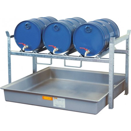 Regał na beczki typ 800 z podporami na 3 beczki po 60 l